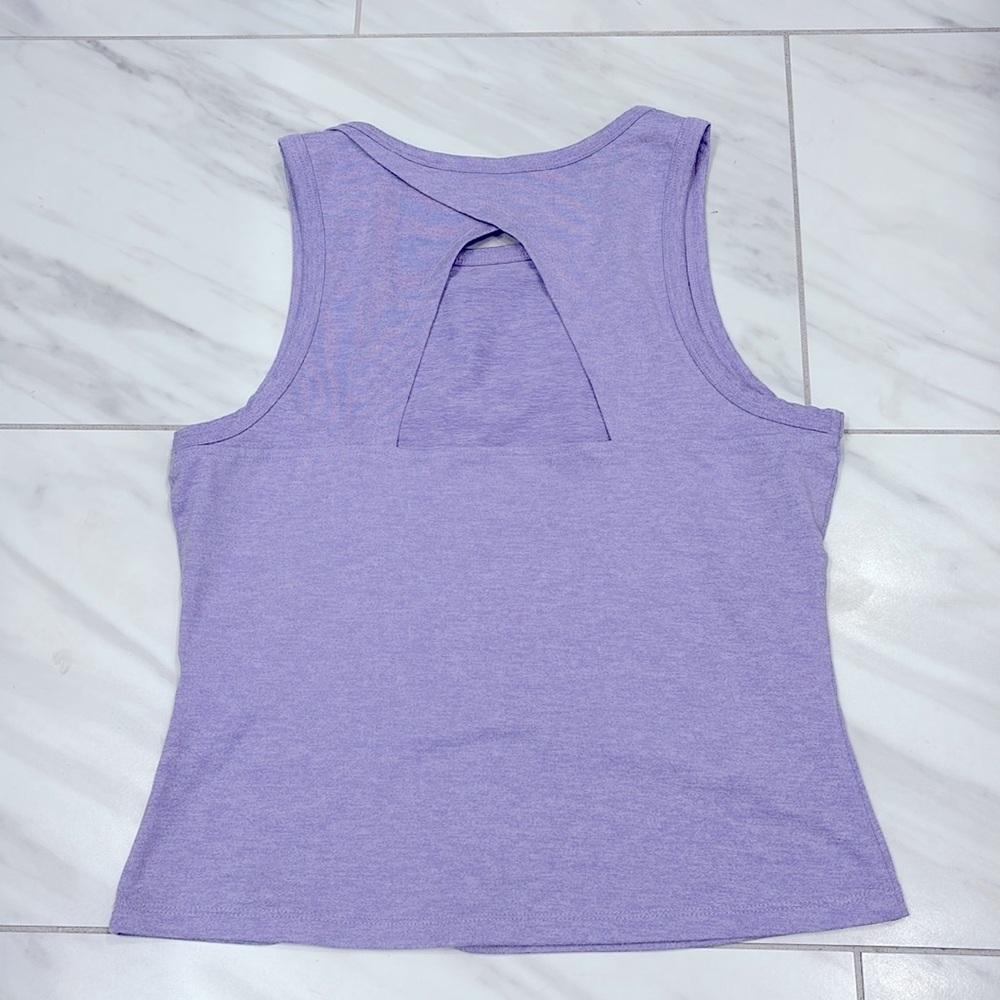 Zobha lavender purple heather crop tank with cutout back - Picture 6 of 10